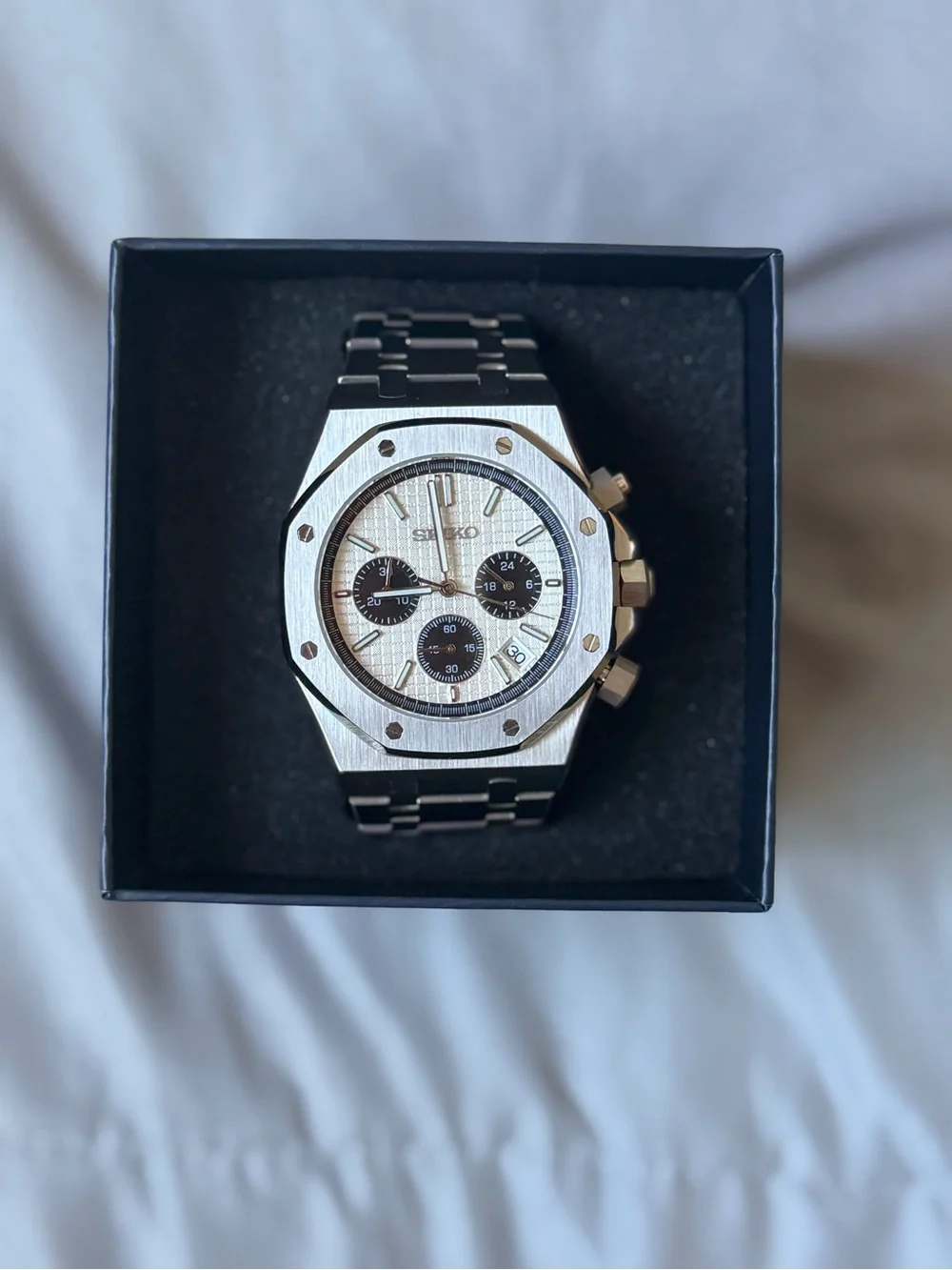 Seiko Mod: Royal Oak Panda Chronograph